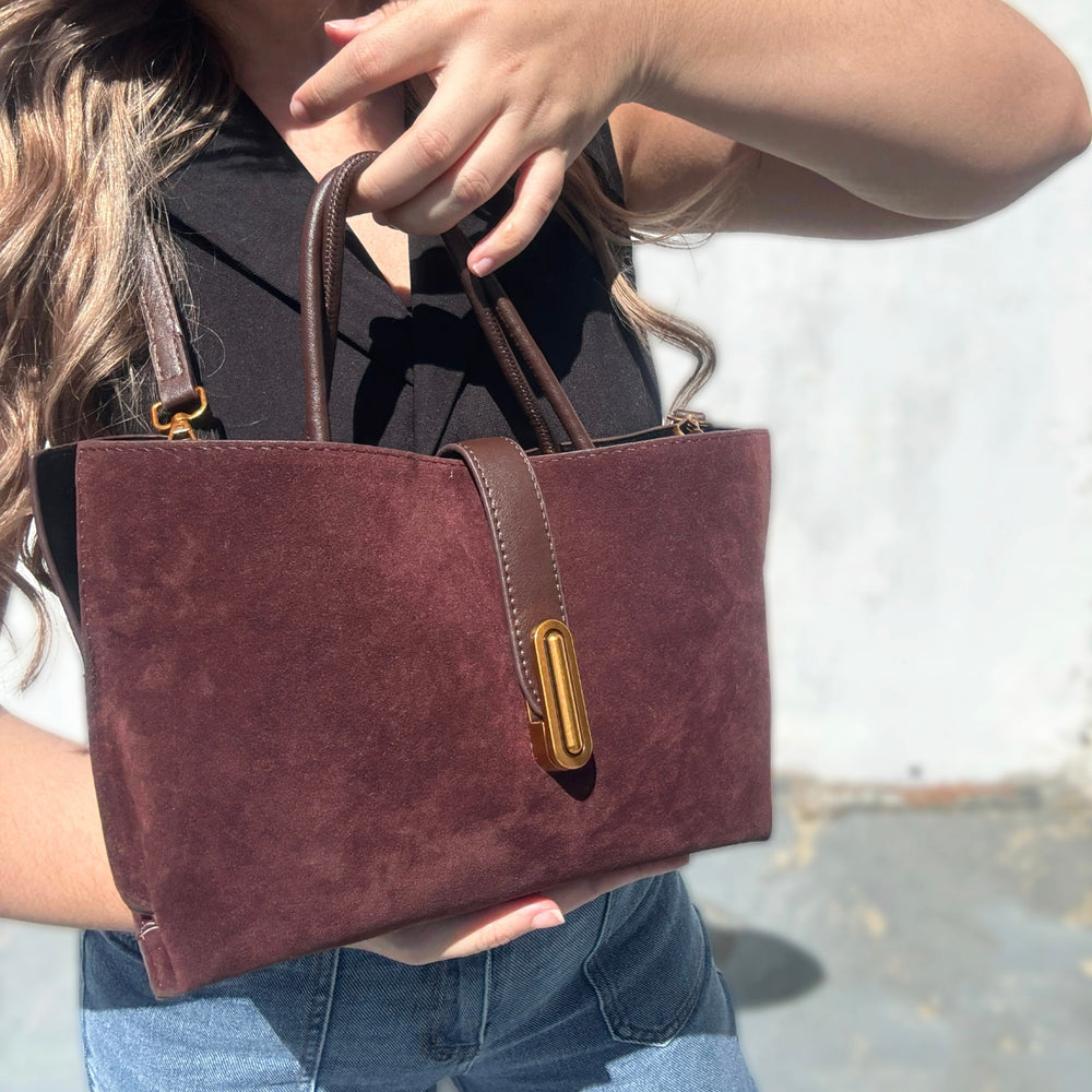 Suede Leather Handbag