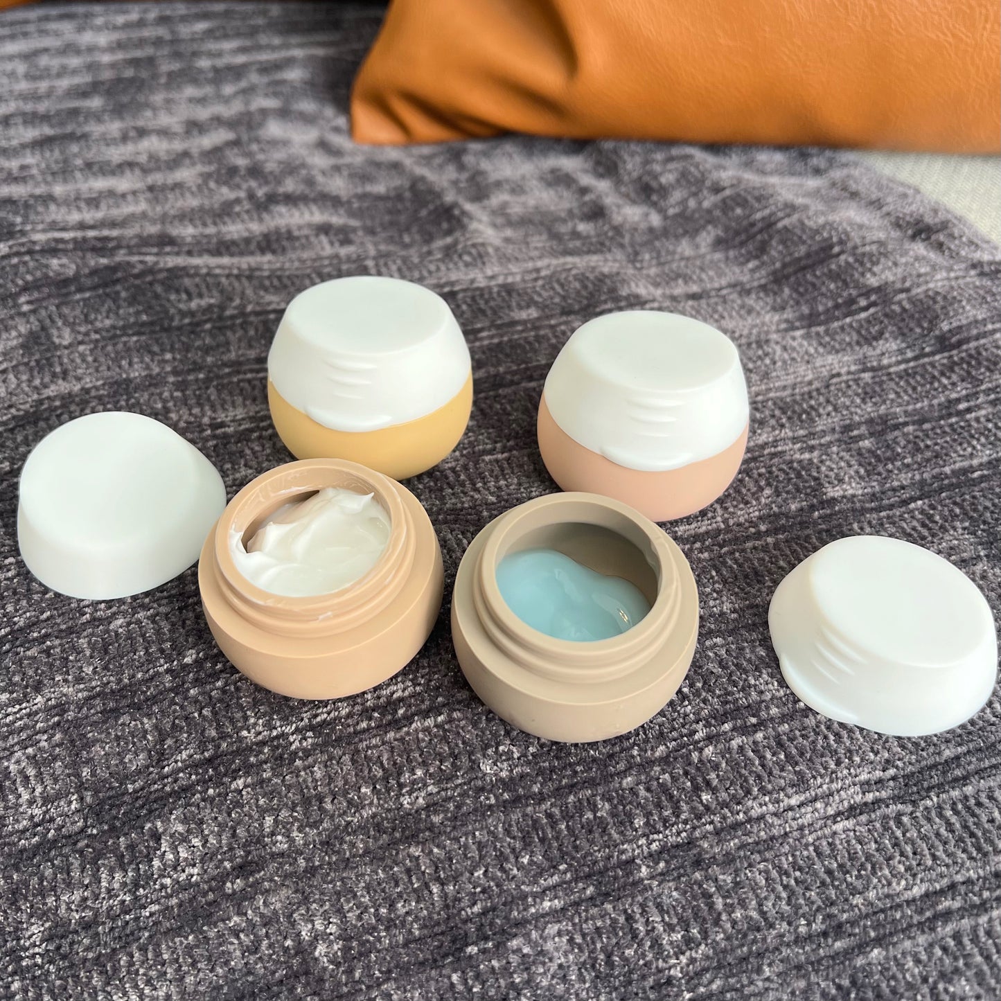 Cream Travel Containers