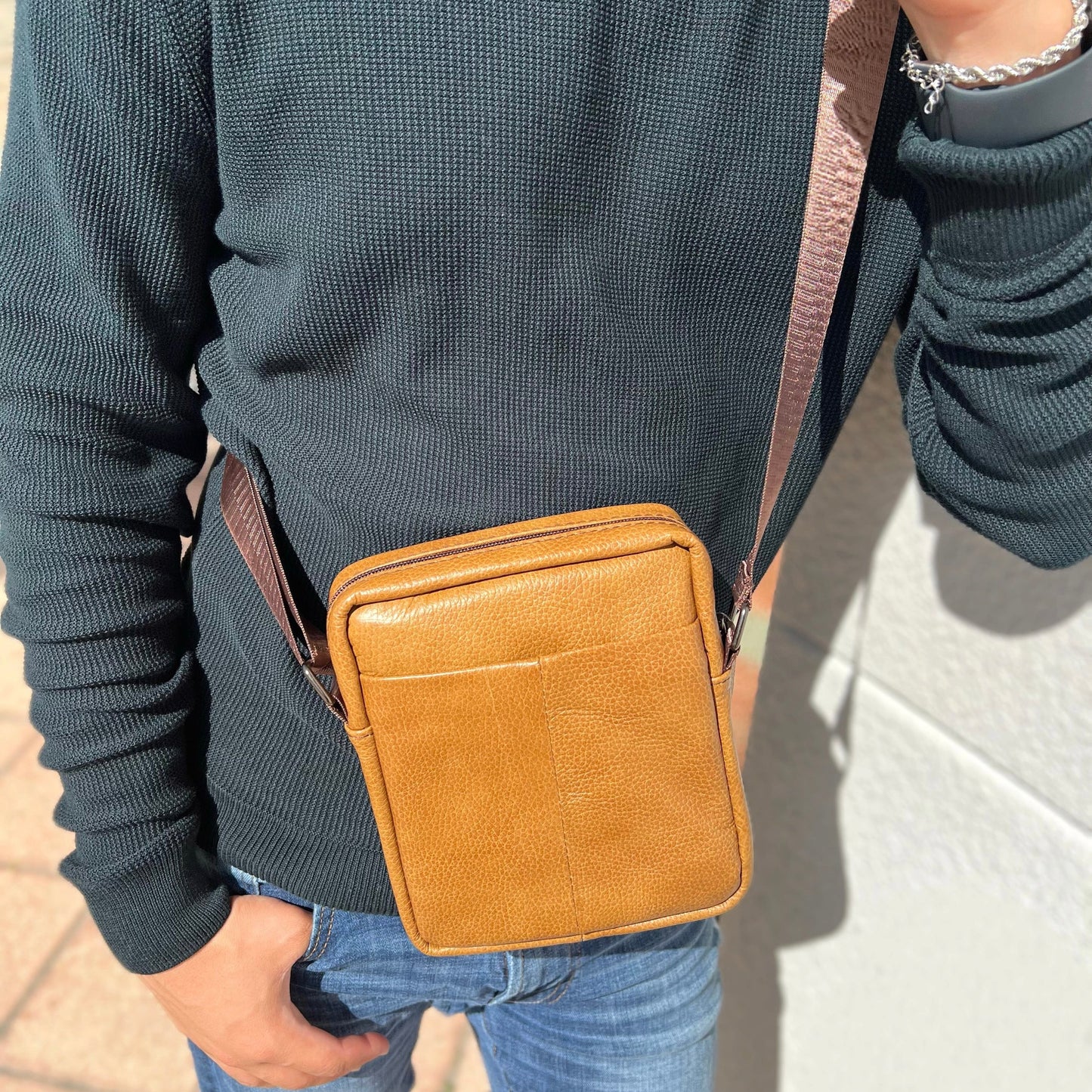 Men Leather Crossbody Bag